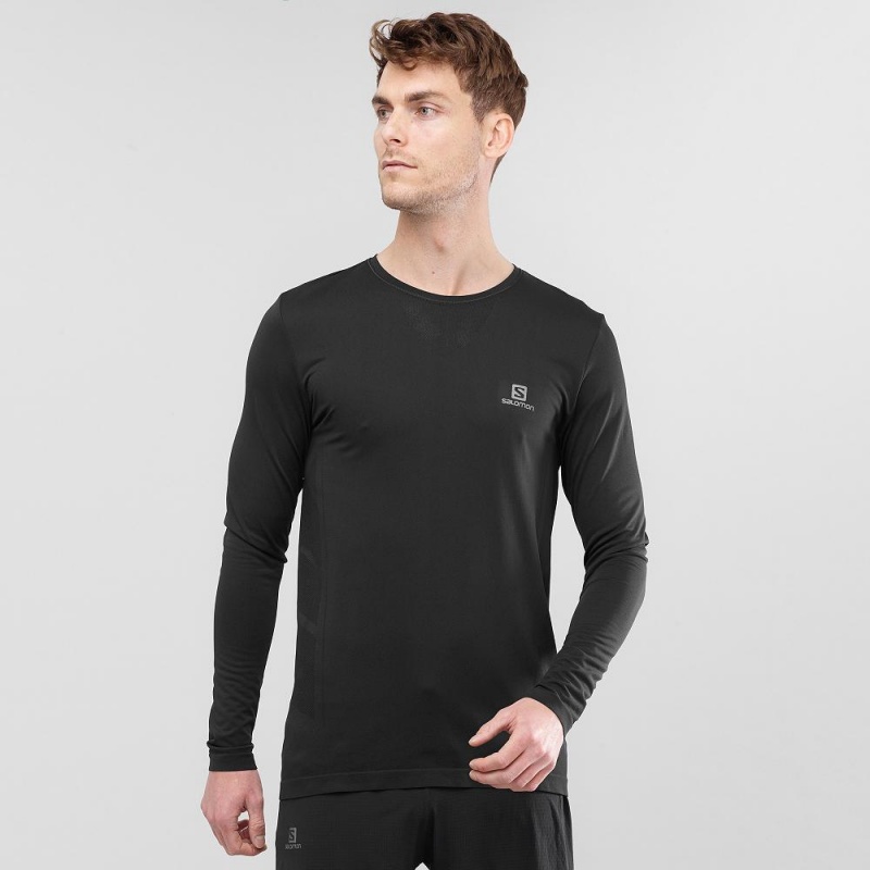 Salomon Sense Ls Tee M Oberteile Schwarz | 24386-SGFE