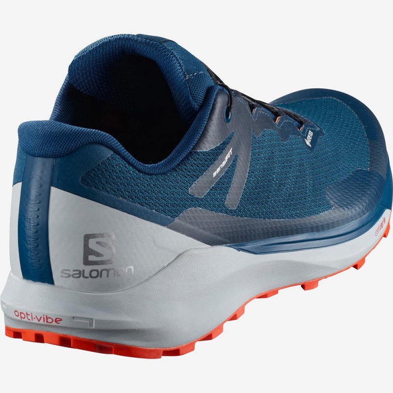 Salomon Sense Ride 3 Gtx Invis. Fit Trailrunning Schuhe Blau | 23406-DHNC