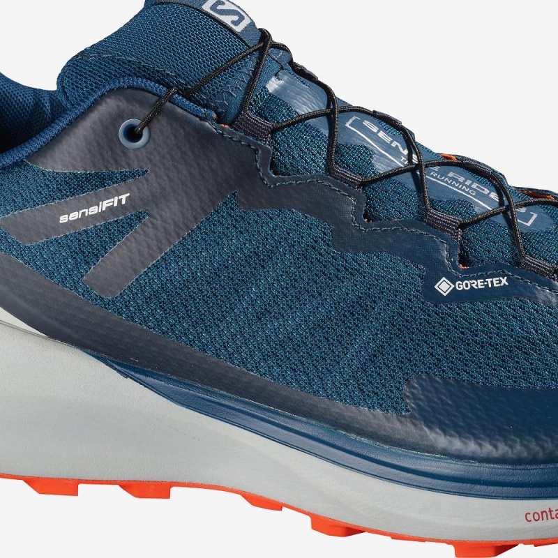 Salomon Sense Ride 3 Gtx Invis. Fit Trailrunning Schuhe Blau | 23406-DHNC