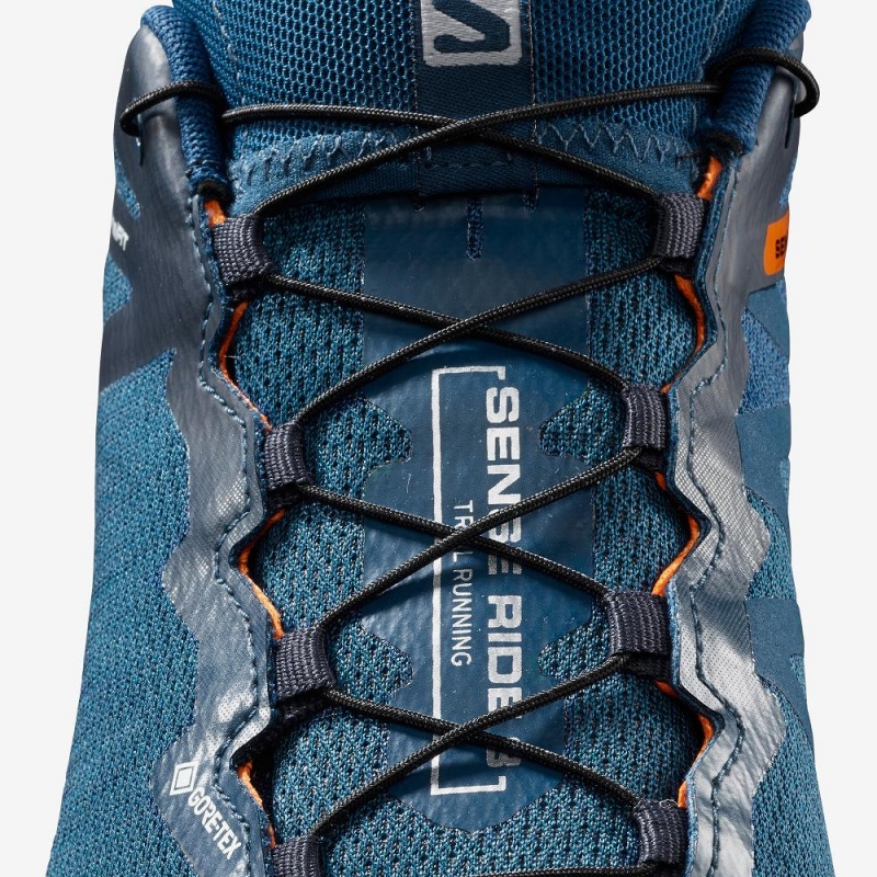 Salomon Sense Ride 3 Gtx Invis. Fit Trailrunning Schuhe Blau | 23406-DHNC