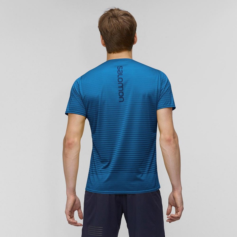 Salomon Sense Tee M Oberteile Blau | 12875-LXFG