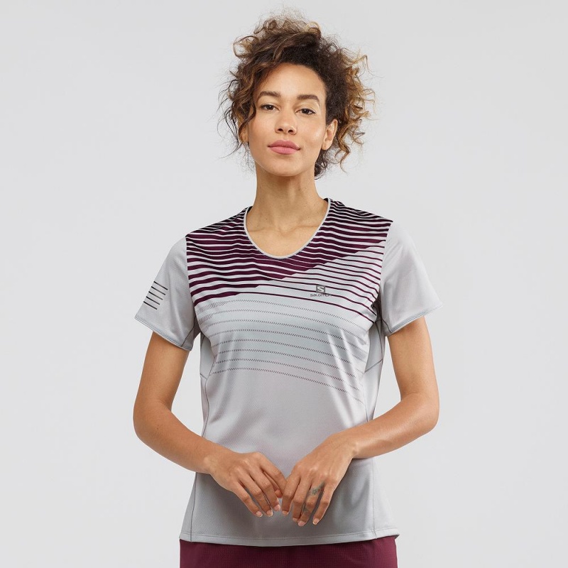 Salomon Sense T-shirts Gray | 31264-WJTV