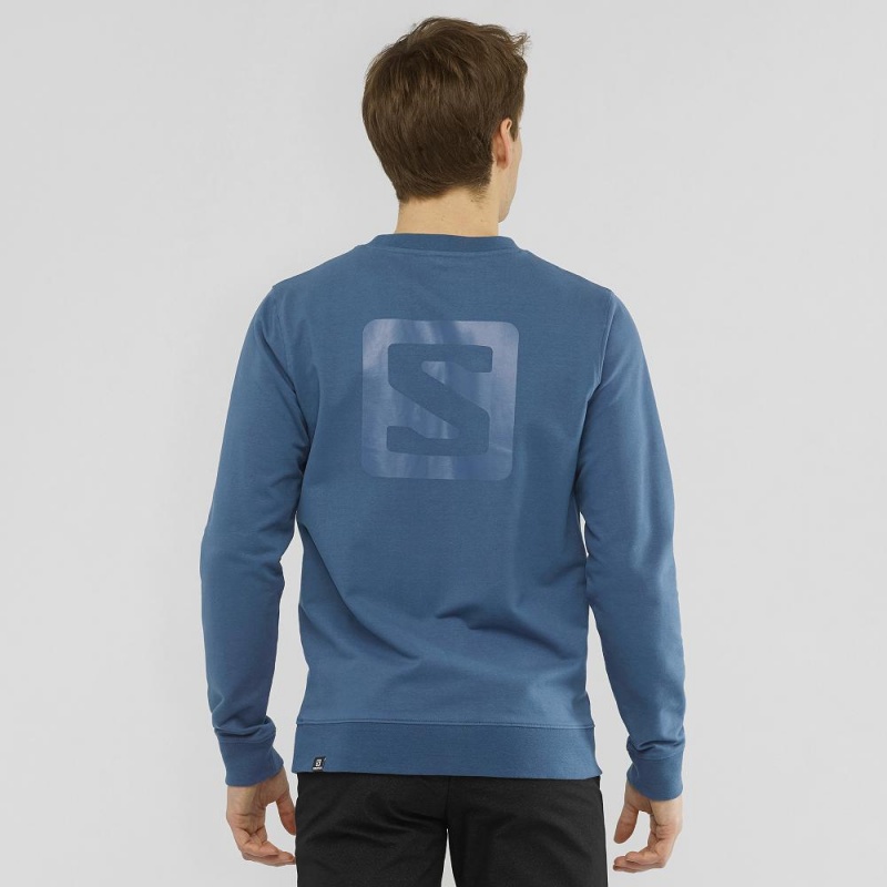 Salomon Shift Crewneck M Pullover Navy | 10398-YGWH