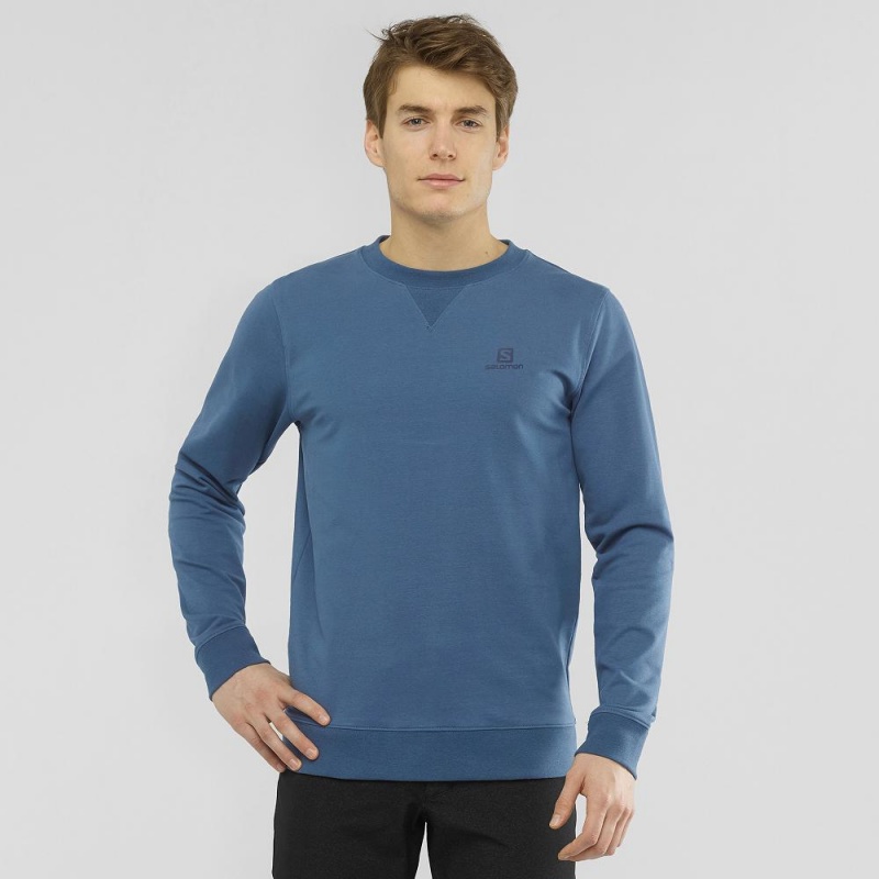 Salomon Shift Crewneck M Pullover Navy | 10398-YGWH