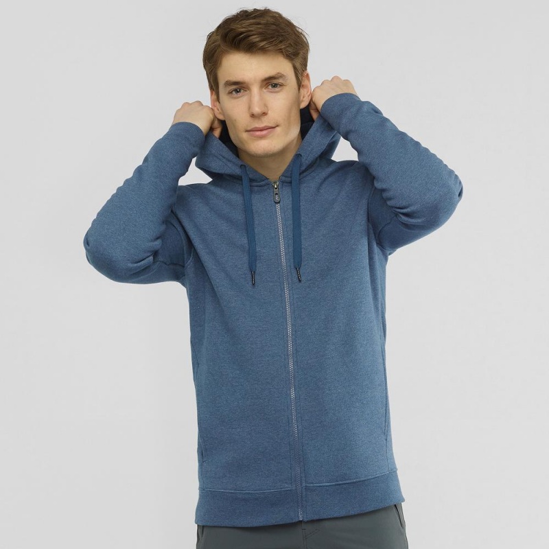 Salomon Shift Full Zip Hoodie M Laufjacke Navy | 93056-YQJL