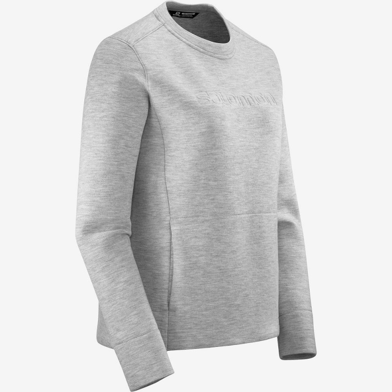 Salomon Sight Crew Neck W Pullover Gray | 40162-NWJY