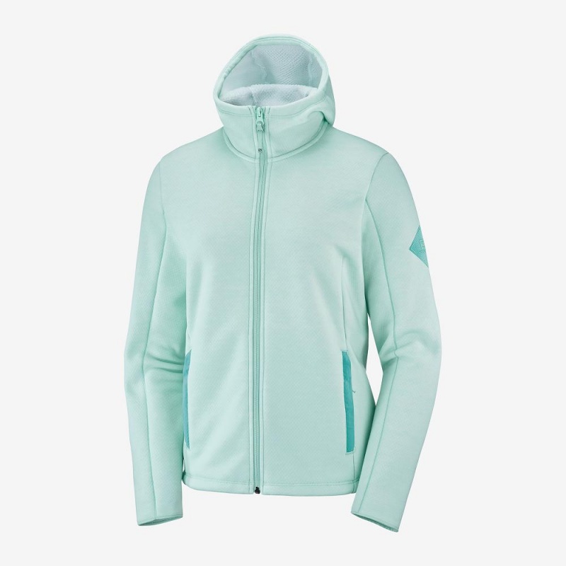 Salomon Snowshelter Fleece Hoodie W Skijacken Grün | 09146-BIYQ