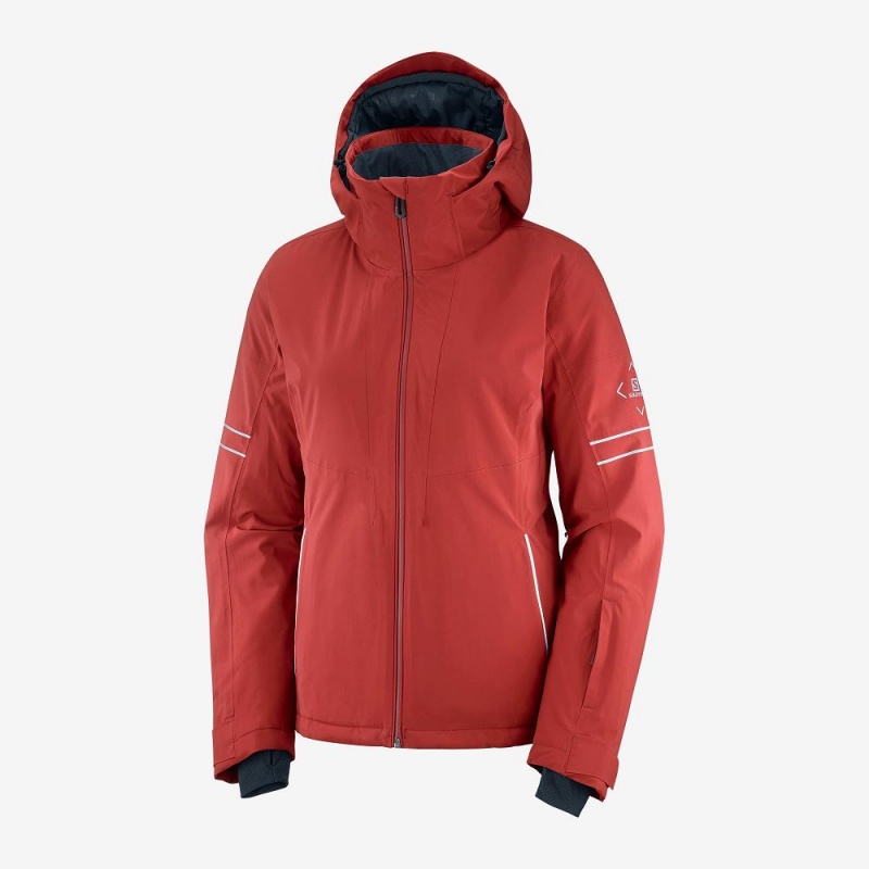 Salomon The Brilliant Jacket W Skijacken Rot | 89201-HWET