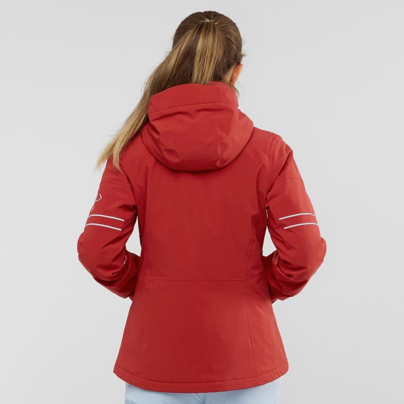 Salomon The Brilliant Jacket W Skijacken Rot | 89201-HWET