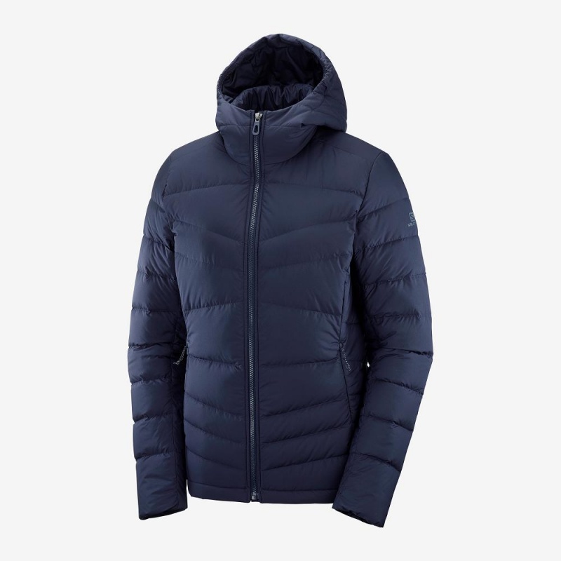 Salomon Transition Down Hoodie W Jacke Navy | 45230-TQOW