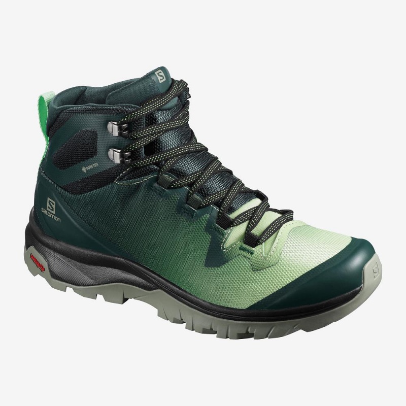 Salomon Vaya Mid Gore-Tex Wanderstiefel Grün | 60178-RNDK