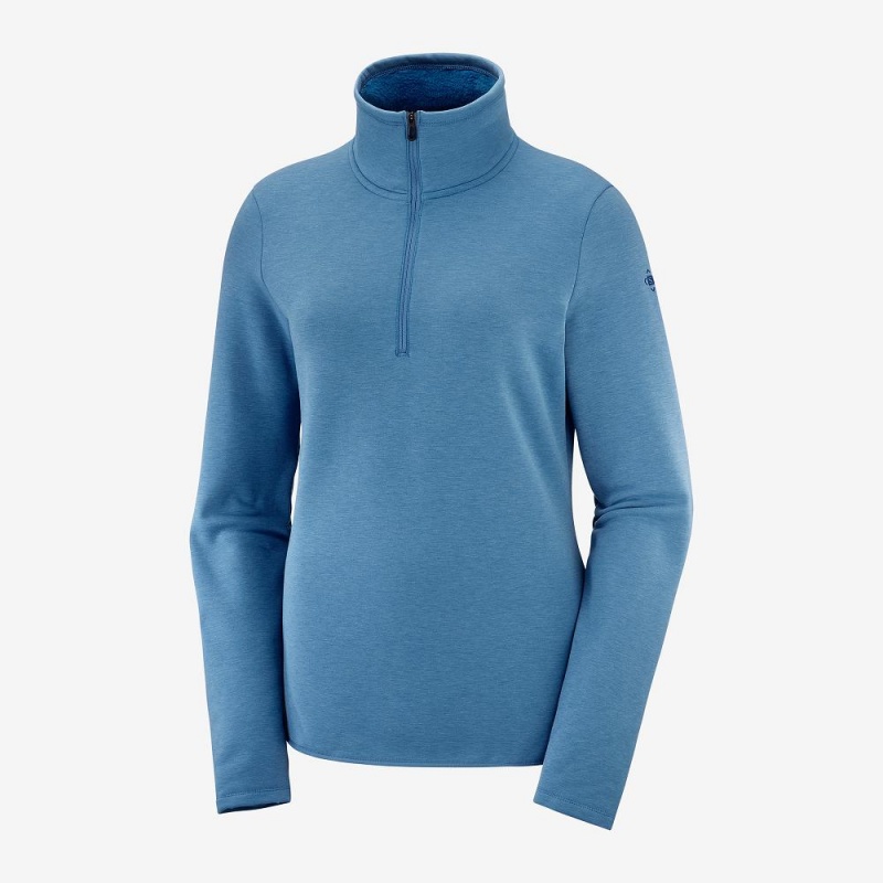 Salomon Warm Ambition Half Zip W Skijacken Blau | 74138-HVYW