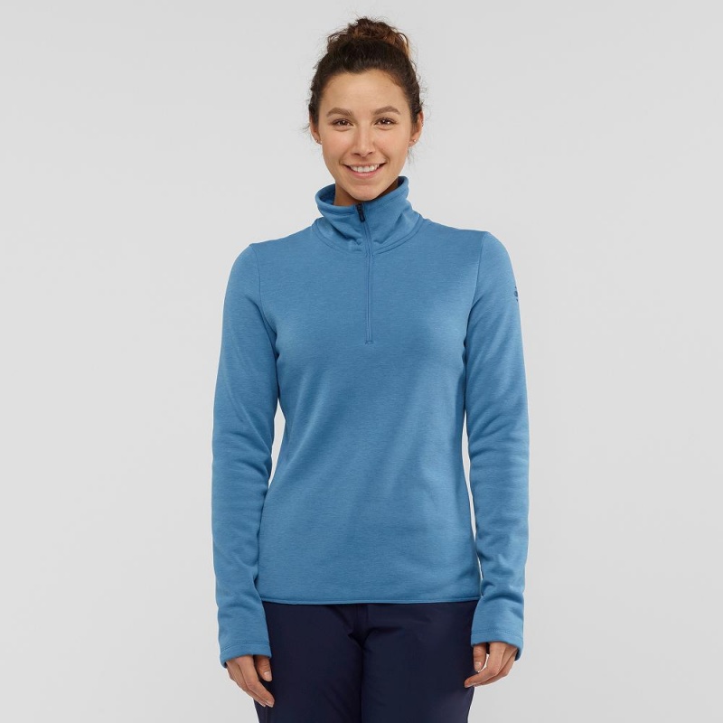 Salomon Warm Ambition Half Zip W Skijacken Blau | 74138-HVYW