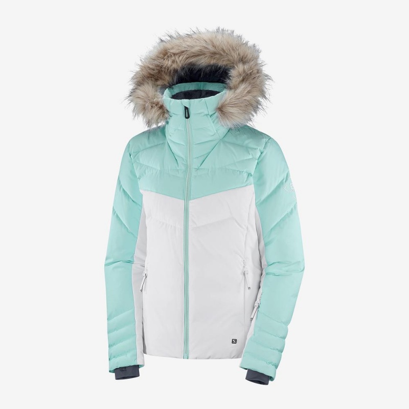 Salomon Warm Ambition Jacket W Skijacken Weiß | 80341-ODZA