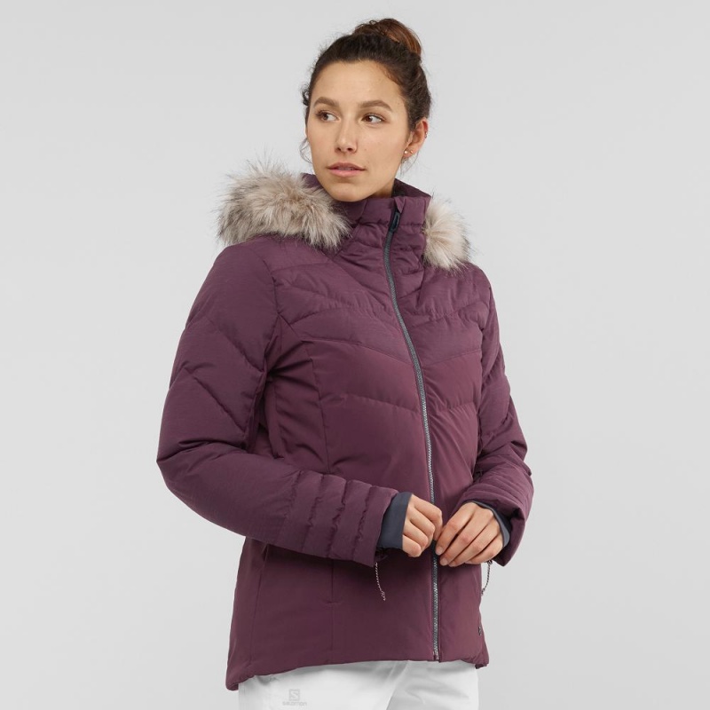 Salomon Warm Ambition Jacket W Skijacken Lila | 04653-TOWI