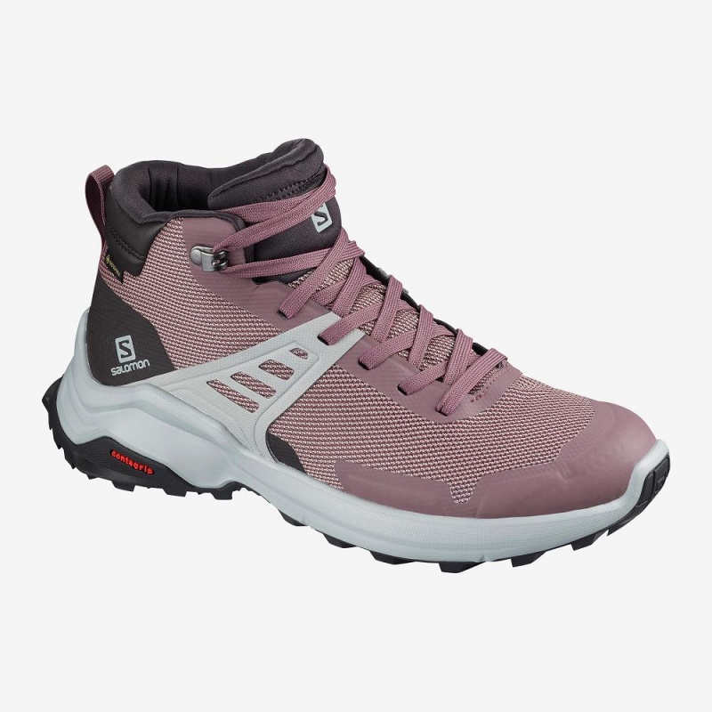 Salomon X Raise Mid Gore-Tex Wanderstiefel Rosa | 79582-LRMG