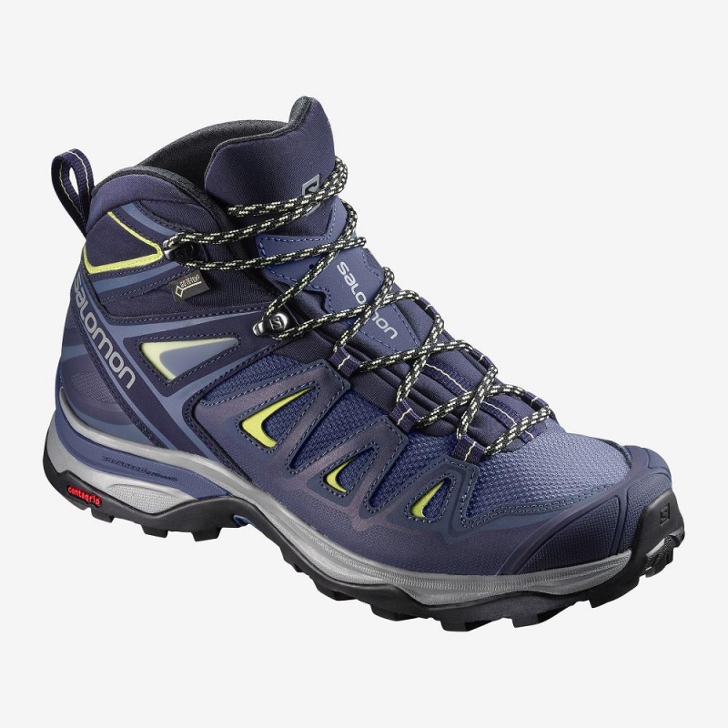 Salomon X Ultra 3 Weite Mid Gore-Tex Wanderstiefel Blau | 87934-UNAX