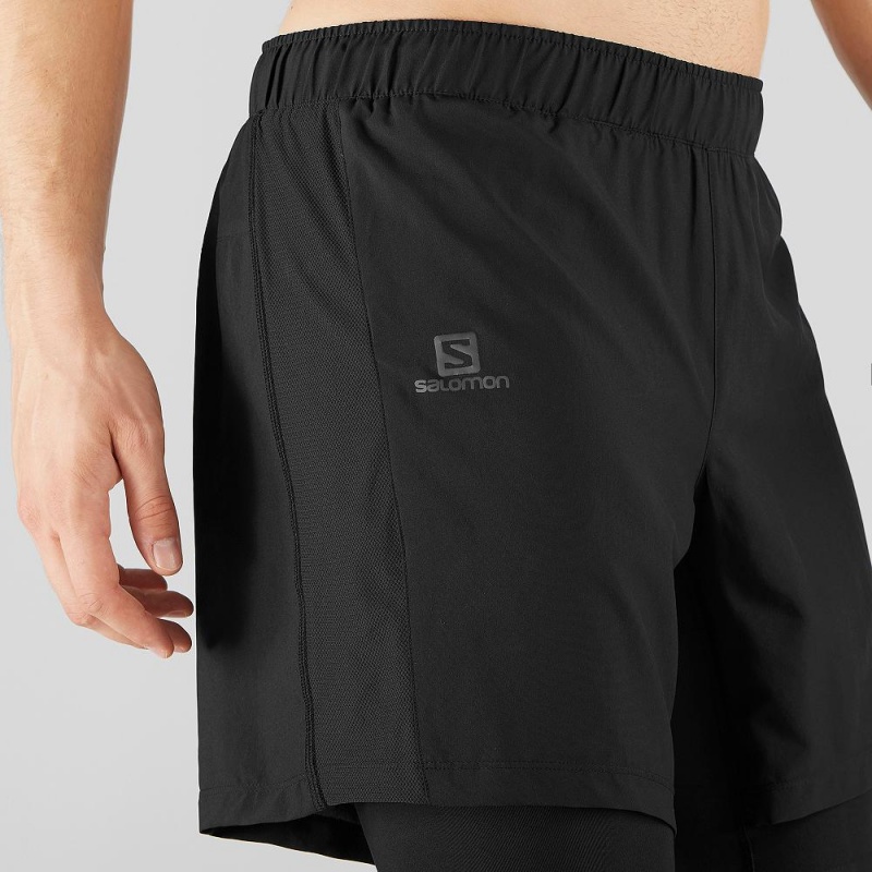 Salomon Xa Twinskin Kurze Hose Schwarz | 15487-CAQJ